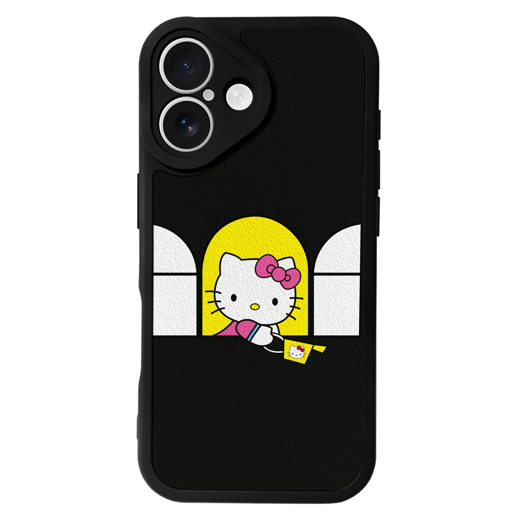（画像用） Hello Kitty ハローキティ 【iPhone 16シリーズ対応】シリコンスマホケース（レザー調） 材質：シリコン
